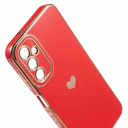 For Samsung Galaxy A14 5G / A14 4G TPU Case 6D Electroplating Love Heart Slim Phone Cover