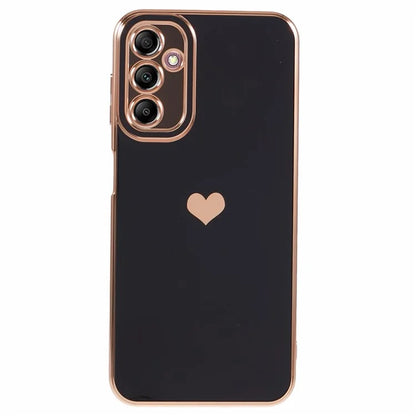 For Samsung Galaxy A14 5G / A14 4G TPU Case 6D Electroplating Love Heart Slim Phone Cover