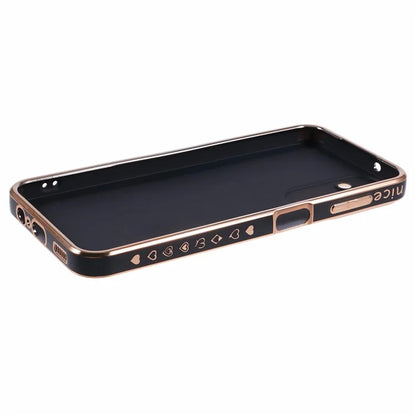 For Samsung Galaxy A14 5G / A14 4G TPU Case 6D Electroplating Love Heart Slim Phone Cover
