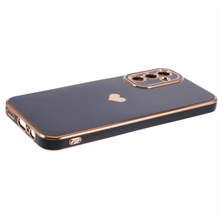 For Samsung Galaxy A13 5G Protective Case 6D Electroplating Love Heart TPU Phone Cover