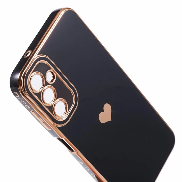 For Samsung Galaxy A13 5G Protective Case 6D Electroplating Love Heart TPU Phone Cover