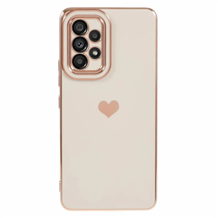 For Samsung Galaxy A53 5G TPU Phone Case Love Heart 6D Electroplating Phone Cover