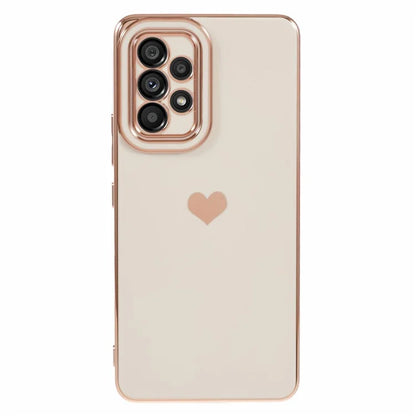 For Samsung Galaxy A53 5G TPU Phone Case Love Heart 6D Electroplating Phone Cover