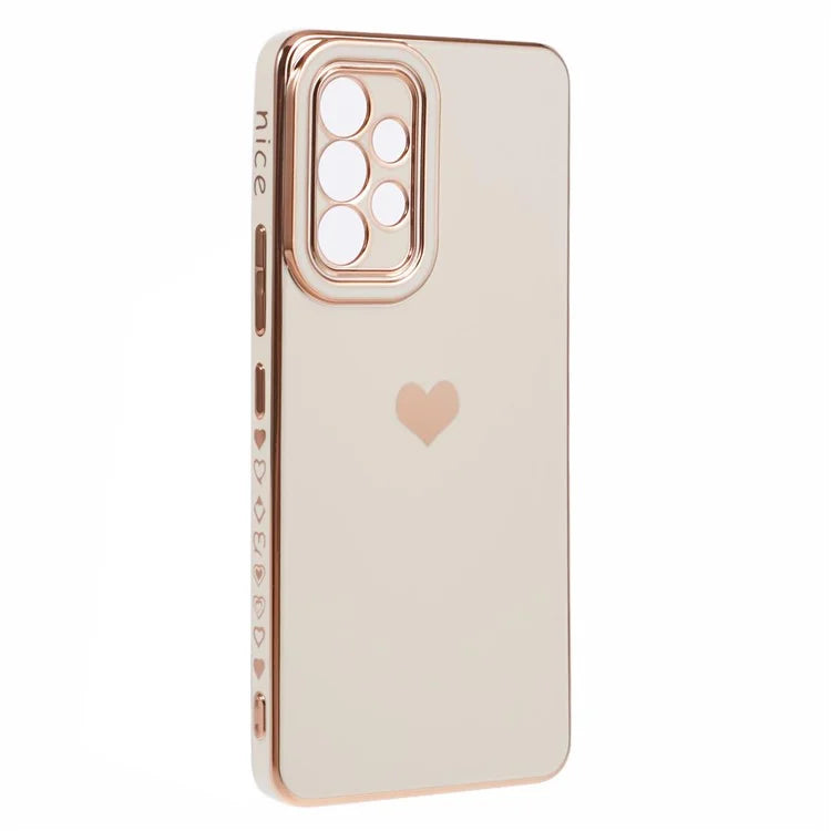 For Samsung Galaxy A53 5G TPU Phone Case Love Heart 6D Electroplating Phone Cover