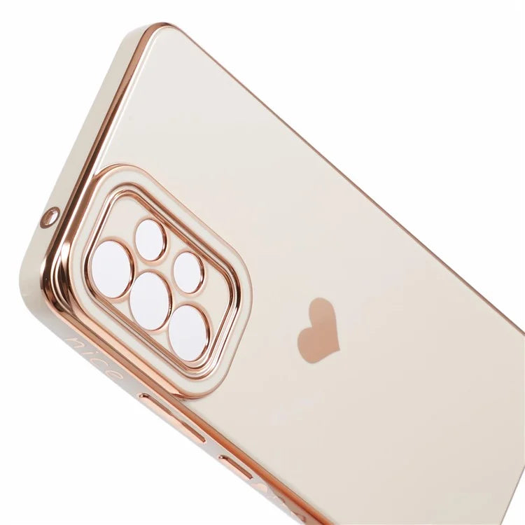 For Samsung Galaxy A53 5G TPU Phone Case Love Heart 6D Electroplating Phone Cover