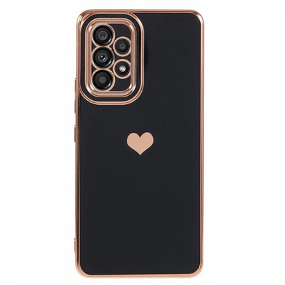 For Samsung Galaxy A53 5G TPU Phone Case Love Heart 6D Electroplating Phone Cover