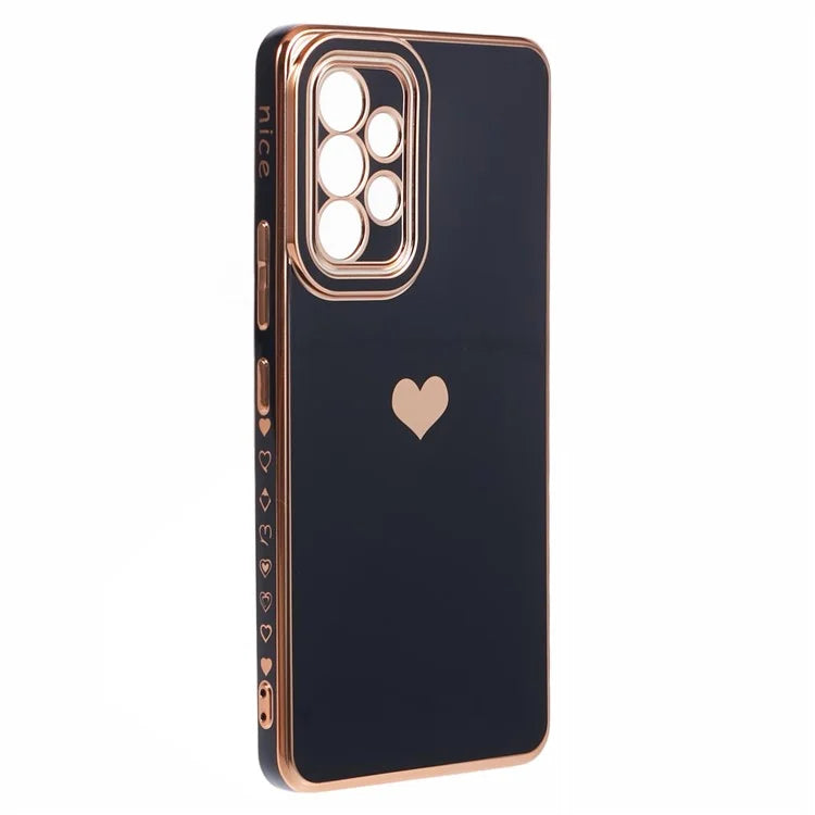 For Samsung Galaxy A53 5G TPU Phone Case Love Heart 6D Electroplating Phone Cover