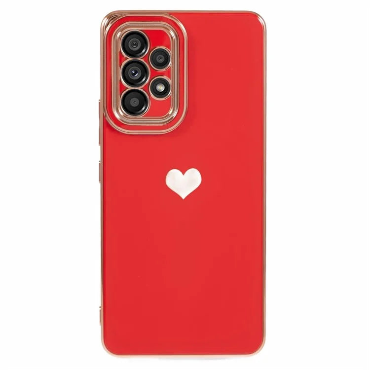 For Samsung Galaxy A53 5G TPU Phone Case Love Heart 6D Electroplating Phone Cover