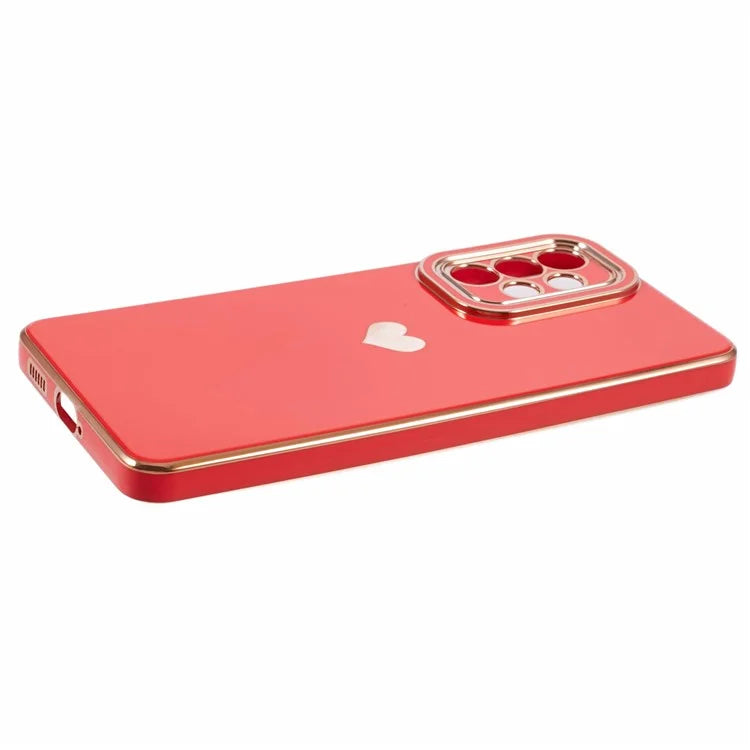 For Samsung Galaxy A53 5G TPU Phone Case Love Heart 6D Electroplating Phone Cover