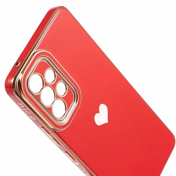 For Samsung Galaxy A53 5G TPU Phone Case Love Heart 6D Electroplating Phone Cover