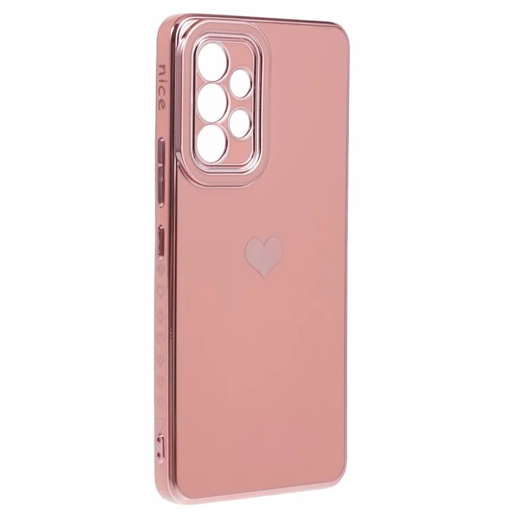 For Samsung Galaxy A53 5G TPU Phone Case Love Heart 6D Electroplating Phone Cover