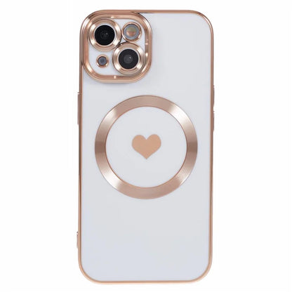 For iPhone 15 Plus Shockproof Case 6D Electroplating TPU Phone Cover Compatible with MagSafe