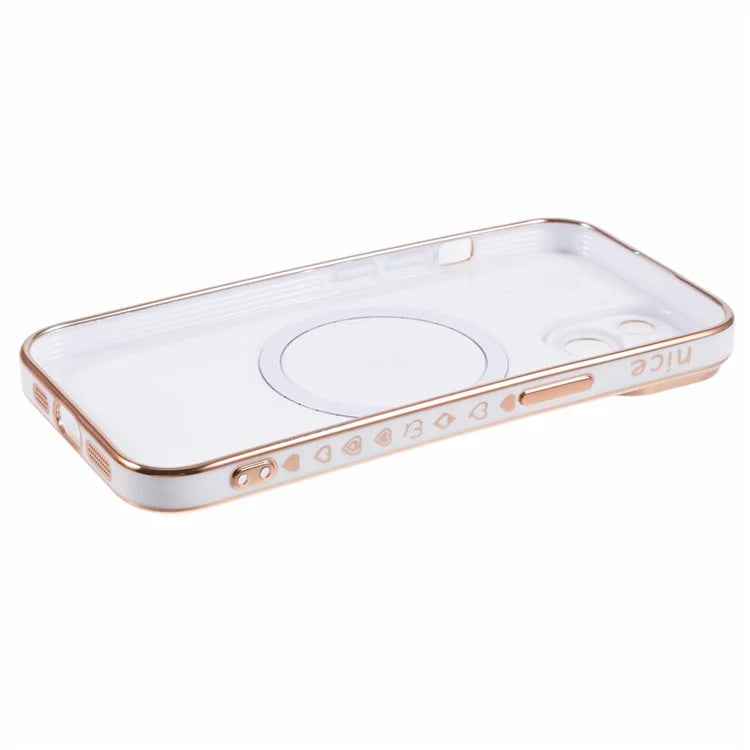 For iPhone 15 Plus Shockproof Case 6D Electroplating TPU Phone Cover Compatible with MagSafe