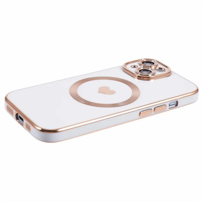 For iPhone 15 Plus Shockproof Case 6D Electroplating TPU Phone Cover Compatible with MagSafe