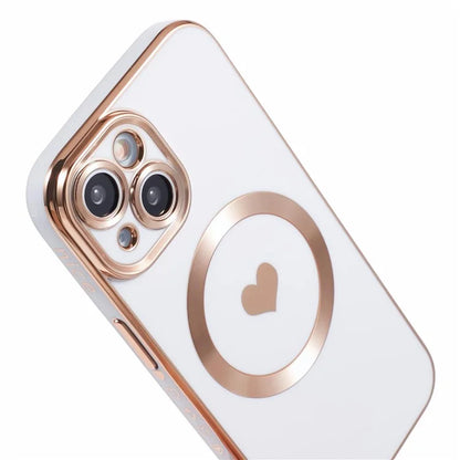 For iPhone 15 Plus Shockproof Case 6D Electroplating TPU Phone Cover Compatible with MagSafe