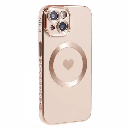 For iPhone 15 Plus Shockproof Case 6D Electroplating TPU Phone Cover Compatible with MagSafe