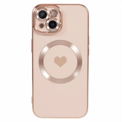 For iPhone 15 Plus Shockproof Case 6D Electroplating TPU Phone Cover Compatible with MagSafe