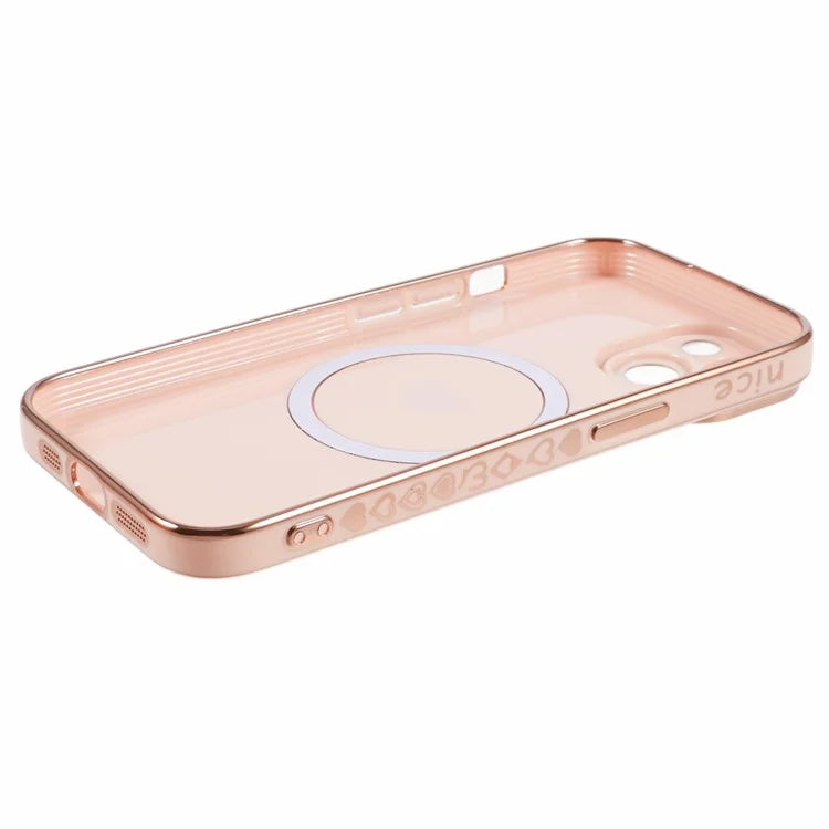 For iPhone 15 Plus Shockproof Case 6D Electroplating TPU Phone Cover Compatible with MagSafe
