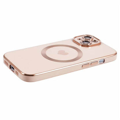 For iPhone 15 Plus Shockproof Case 6D Electroplating TPU Phone Cover Compatible with MagSafe