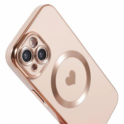 For iPhone 15 Plus Shockproof Case 6D Electroplating TPU Phone Cover Compatible with MagSafe