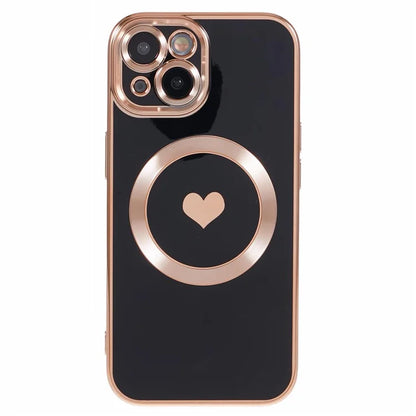 For iPhone 15 Plus Shockproof Case 6D Electroplating TPU Phone Cover Compatible with MagSafe