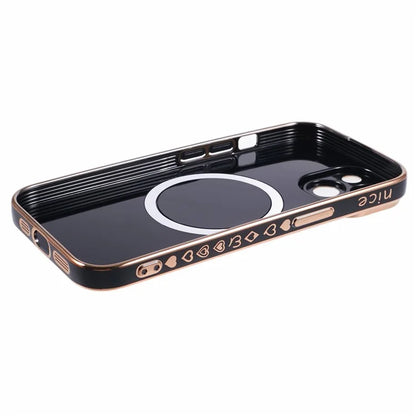 For iPhone 15 Plus Shockproof Case 6D Electroplating TPU Phone Cover Compatible with MagSafe
