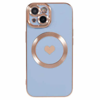 For iPhone 15 Plus Shockproof Case 6D Electroplating TPU Phone Cover Compatible with MagSafe