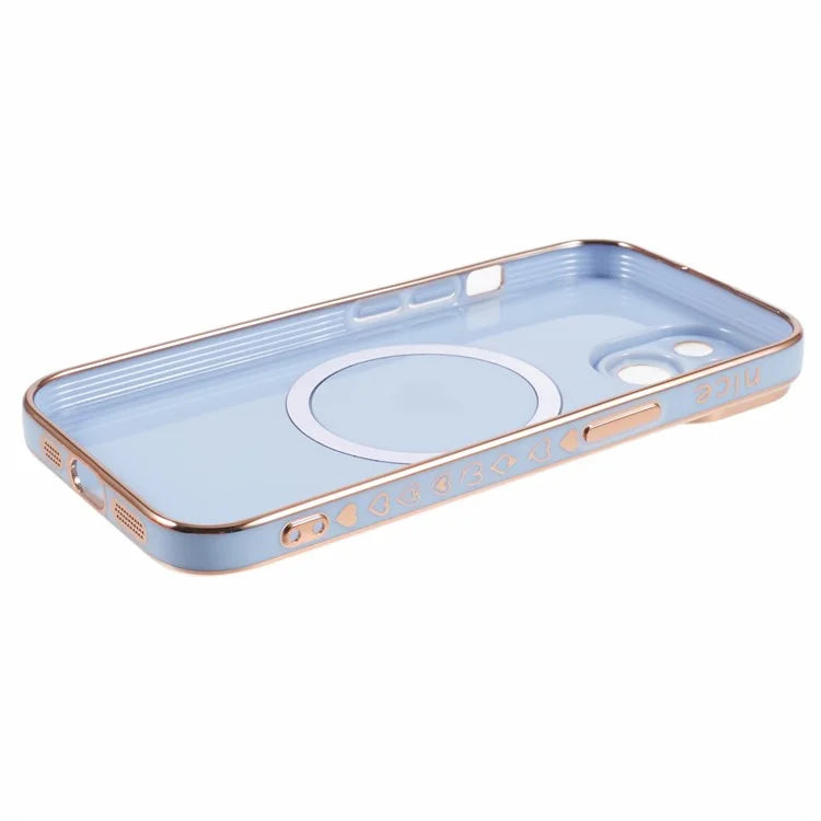 For iPhone 15 Plus Shockproof Case 6D Electroplating TPU Phone Cover Compatible with MagSafe