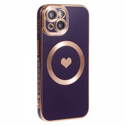 For iPhone 15 Plus Shockproof Case 6D Electroplating TPU Phone Cover Compatible with MagSafe