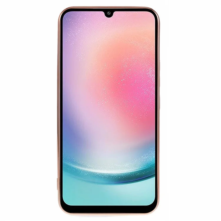 For Galaxy A24 4G (162.1 x 77.6 x 8.3mm) Slim Case 6D Electroplating Love Heart Anti-Scratch TPU Phone Cover