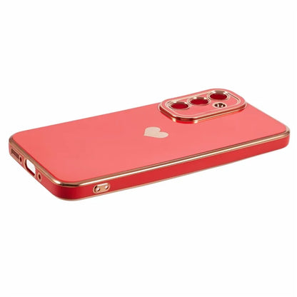 For Galaxy A24 4G (162.1 x 77.6 x 8.3mm) Slim Case 6D Electroplating Love Heart Anti-Scratch TPU Phone Cover