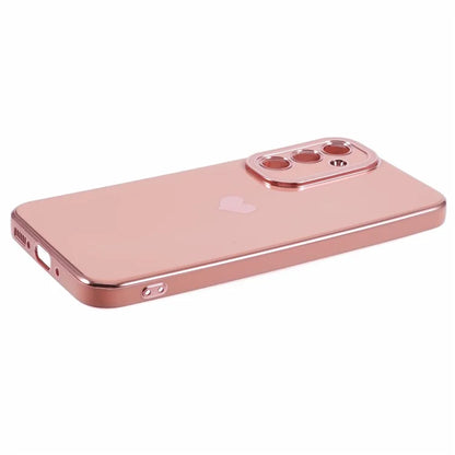 For Galaxy A24 4G (162.1 x 77.6 x 8.3mm) Slim Case 6D Electroplating Love Heart Anti-Scratch TPU Phone Cover