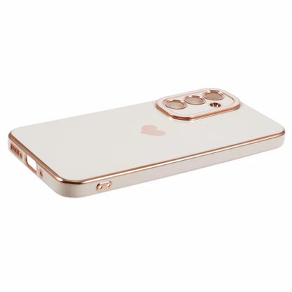 For Galaxy A24 4G (162.1 x 77.6 x 8.3mm) Slim Case 6D Electroplating Love Heart Anti-Scratch TPU Phone Cover