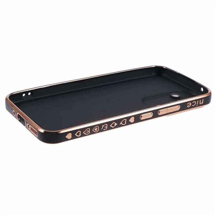 For Galaxy A24 4G (162.1 x 77.6 x 8.3mm) Slim Case 6D Electroplating Love Heart Anti-Scratch TPU Phone Cover
