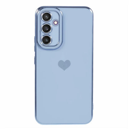 For Galaxy A24 4G (162.1 x 77.6 x 8.3mm) Slim Case 6D Electroplating Love Heart Anti-Scratch TPU Phone Cover