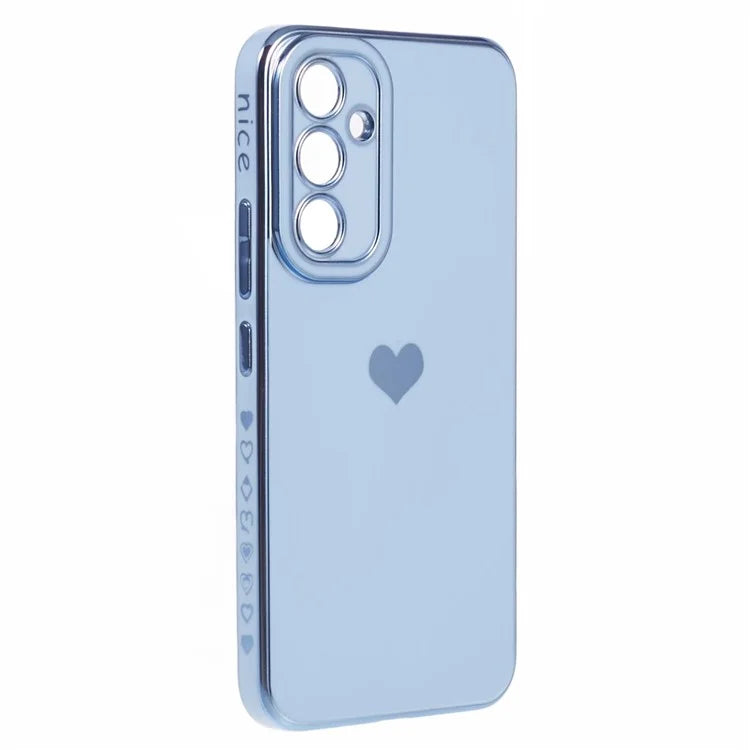 For Galaxy A24 4G (162.1 x 77.6 x 8.3mm) Slim Case 6D Electroplating Love Heart Anti-Scratch TPU Phone Cover