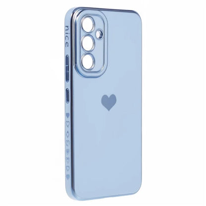 For Galaxy A24 4G (162.1 x 77.6 x 8.3mm) Slim Case 6D Electroplating Love Heart Anti-Scratch TPU Phone Cover