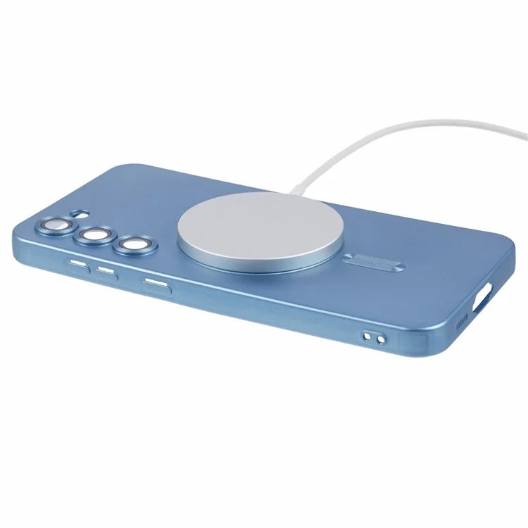 For Samsung Galaxy S22+ 5G Shockproof Case Compatible with MagSafe Rubberized TPU Phone Cover with Lens Film