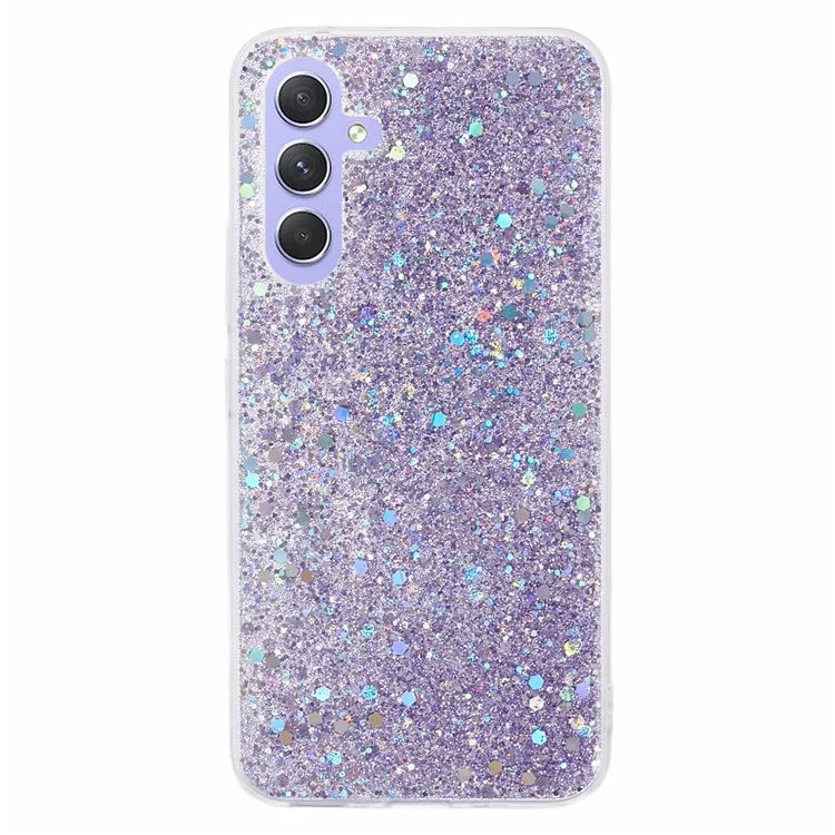 For Samsung Galaxy A24 4G (162.1 x 77.6 x 8.3mm) TPU Case Slim-Fit Glittery Phone Back Cover
