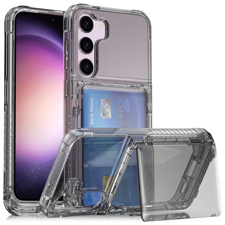 For Samsung Galaxy S23 Case PC+TPU Protective Cover with Flip Card Holder