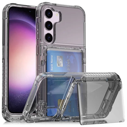 For Samsung Galaxy S23 Case PC+TPU Protective Cover with Flip Card Holder