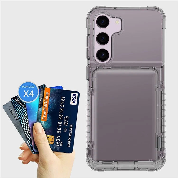 For Samsung Galaxy S23 Case PC+TPU Protective Cover with Flip Card Holder