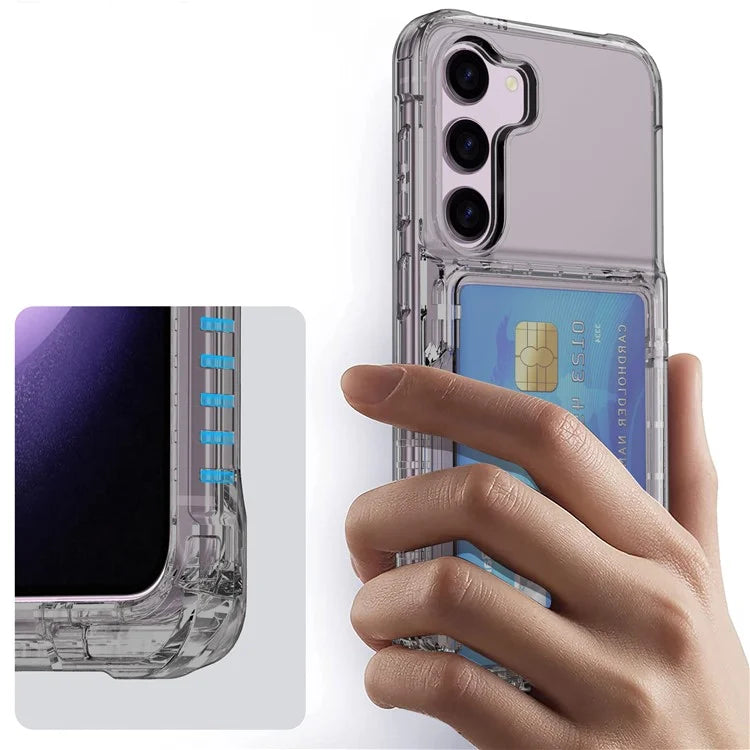 For Samsung Galaxy S23 Case PC+TPU Protective Cover with Flip Card Holder