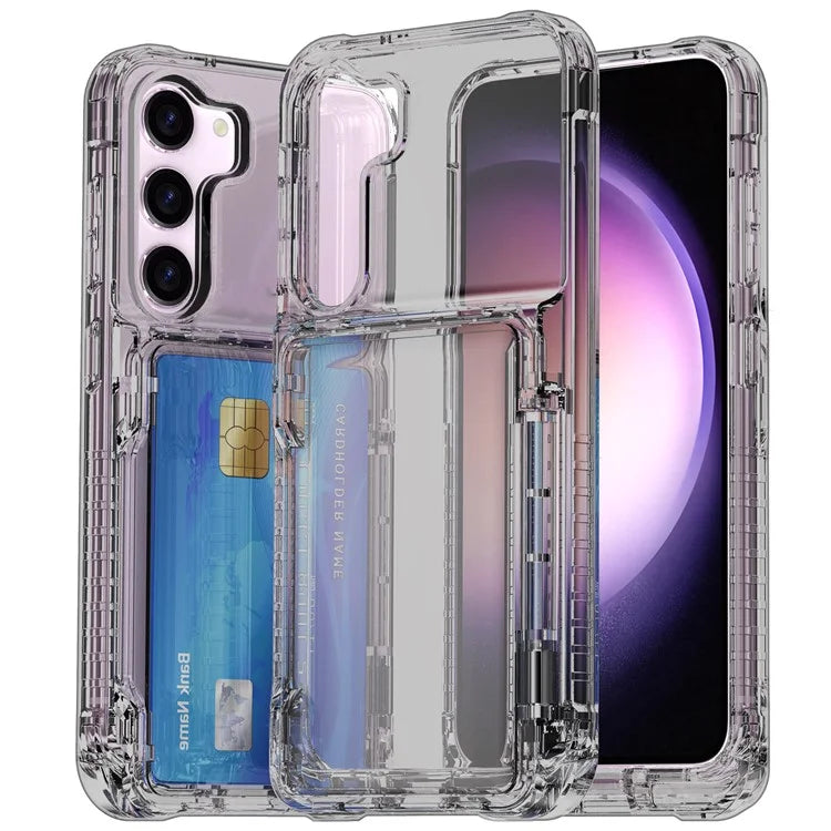 For Samsung Galaxy S23 Case PC+TPU Protective Cover with Flip Card Holder