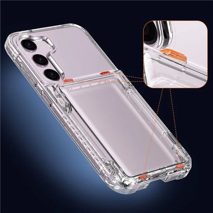 For Samsung Galaxy S23 Case PC+TPU Protective Cover with Flip Card Holder
