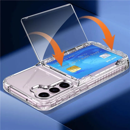 For Samsung Galaxy S23 Case PC+TPU Protective Cover with Flip Card Holder