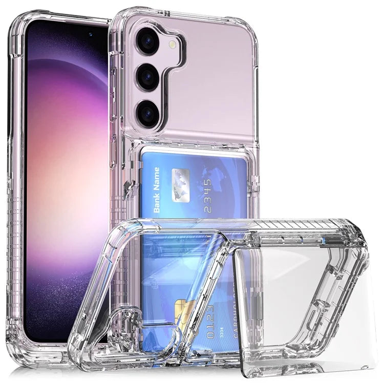 For Samsung Galaxy S23 Case PC+TPU Protective Cover with Flip Card Holder