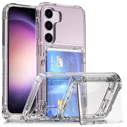 For Samsung Galaxy S23 Case PC+TPU Protective Cover with Flip Card Holder