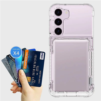 For Samsung Galaxy S23 Case PC+TPU Protective Cover with Flip Card Holder