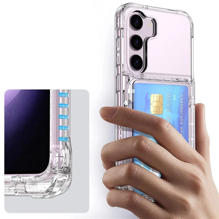 For Samsung Galaxy S23 Case PC+TPU Protective Cover with Flip Card Holder